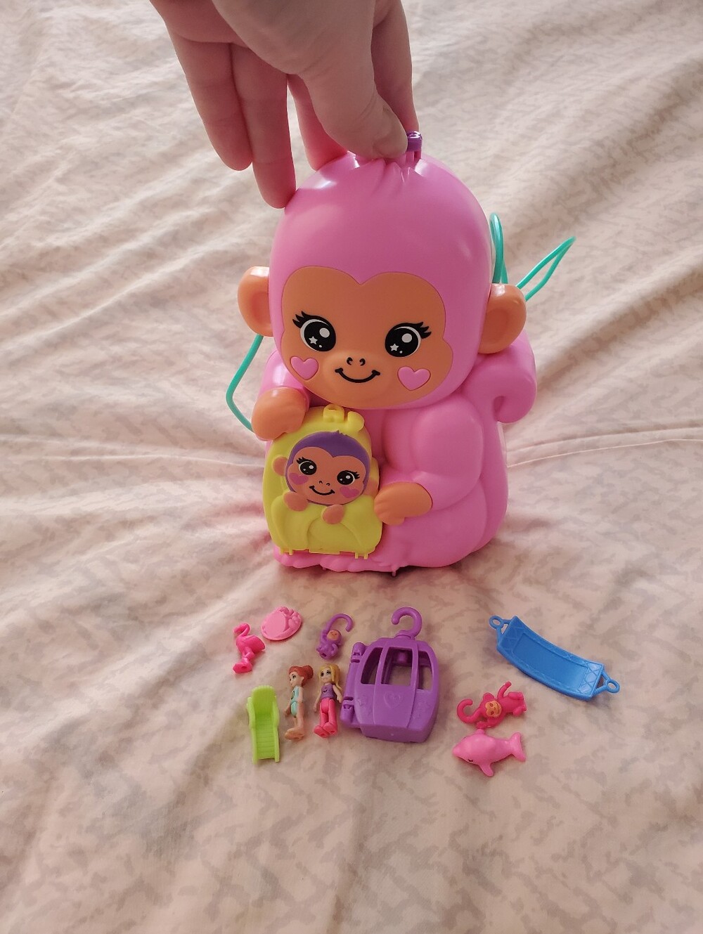 Polly Pocket adventures in Rio mama monkey and baby mattel 2023